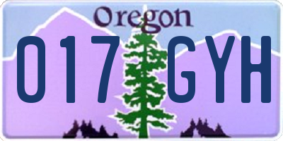 OR license plate 017GYH