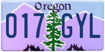 OR license plate 017GYL