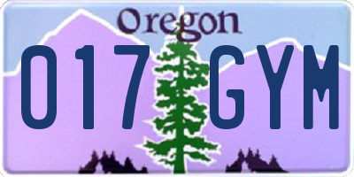 OR license plate 017GYM