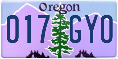 OR license plate 017GYO