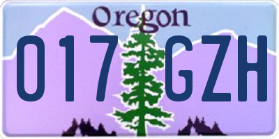 OR license plate 017GZH