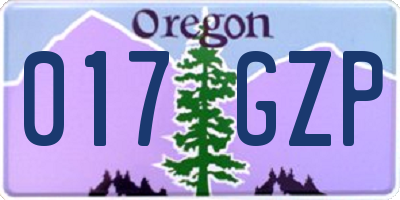 OR license plate 017GZP