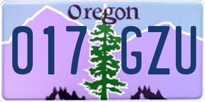 OR license plate 017GZU
