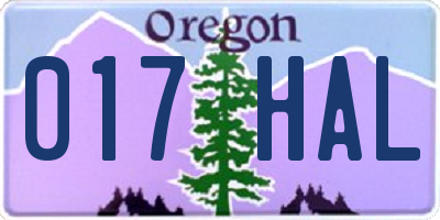 OR license plate 017HAL