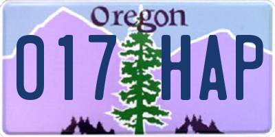 OR license plate 017HAP