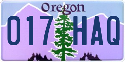 OR license plate 017HAQ