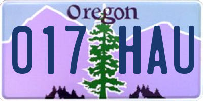 OR license plate 017HAU