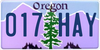 OR license plate 017HAY