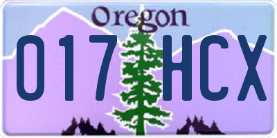 OR license plate 017HCX