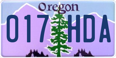 OR license plate 017HDA