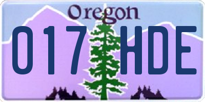 OR license plate 017HDE
