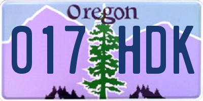 OR license plate 017HDK