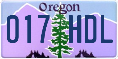 OR license plate 017HDL