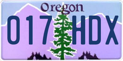 OR license plate 017HDX