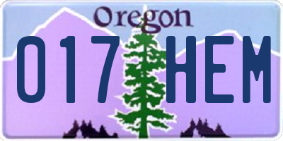 OR license plate 017HEM