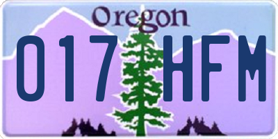 OR license plate 017HFM