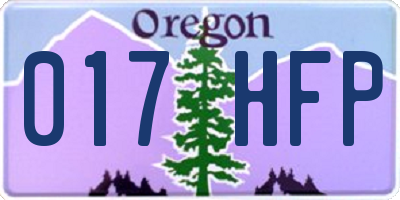OR license plate 017HFP