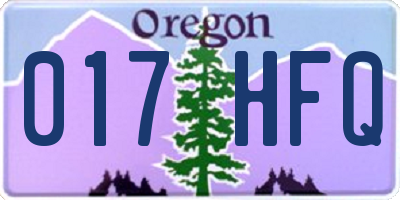 OR license plate 017HFQ