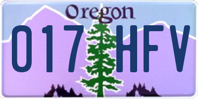OR license plate 017HFV