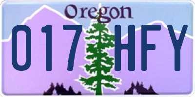 OR license plate 017HFY