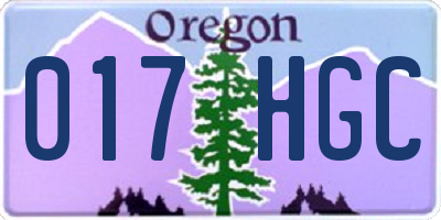OR license plate 017HGC