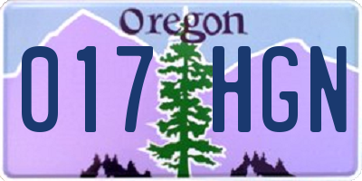 OR license plate 017HGN