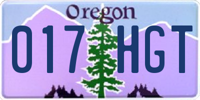 OR license plate 017HGT