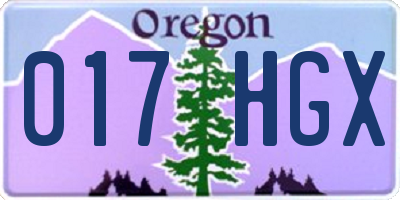 OR license plate 017HGX