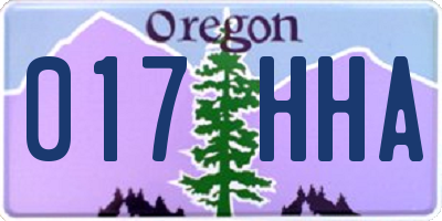 OR license plate 017HHA