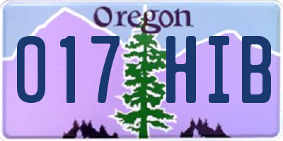 OR license plate 017HIB