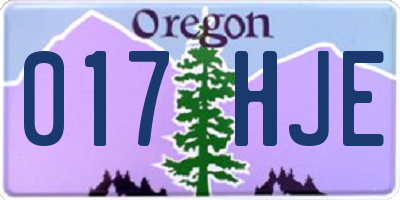 OR license plate 017HJE