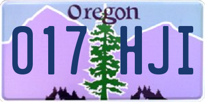 OR license plate 017HJI