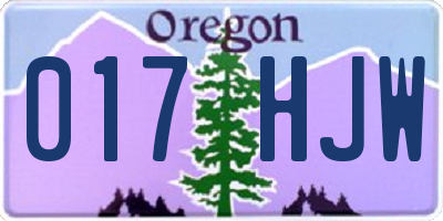 OR license plate 017HJW