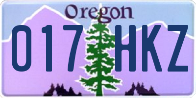OR license plate 017HKZ