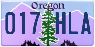 OR license plate 017HLA