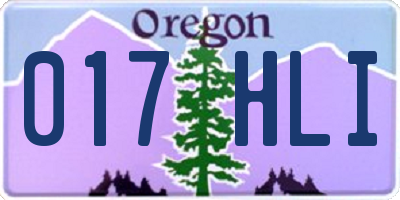 OR license plate 017HLI