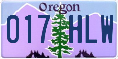 OR license plate 017HLW