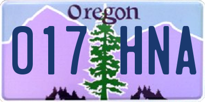 OR license plate 017HNA
