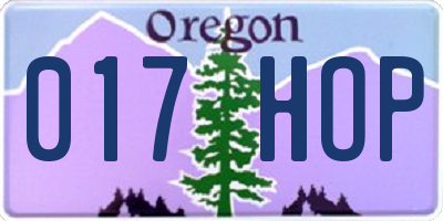 OR license plate 017HOP