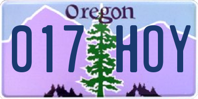 OR license plate 017HOY