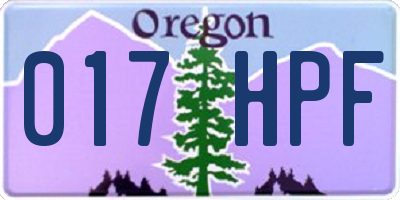 OR license plate 017HPF