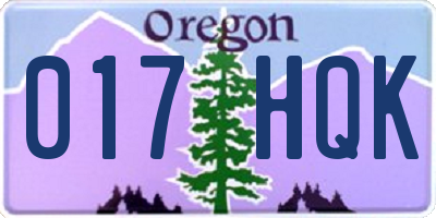 OR license plate 017HQK