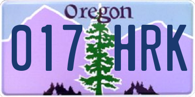 OR license plate 017HRK