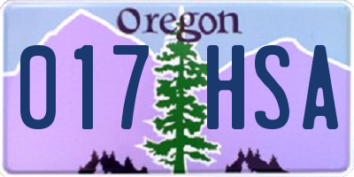OR license plate 017HSA