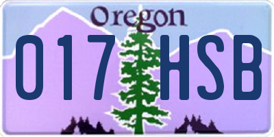 OR license plate 017HSB