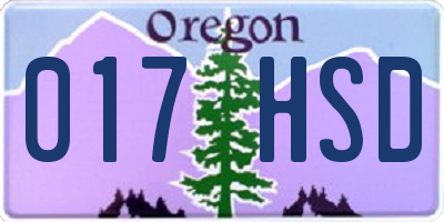 OR license plate 017HSD