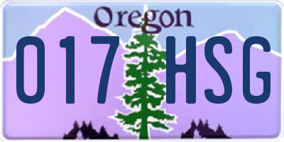 OR license plate 017HSG
