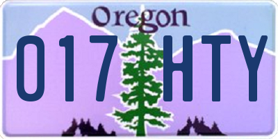 OR license plate 017HTY