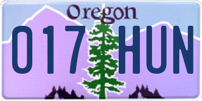 OR license plate 017HUN