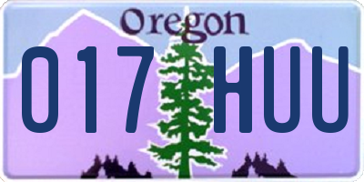 OR license plate 017HUU